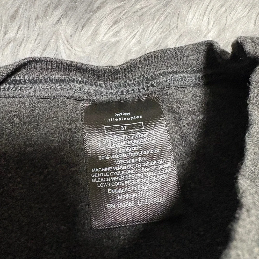 Little Sleepies Lunaluxe 2 Piece‎ Bamboo Pajama Set Dark Gray Unisex Toddler 3T